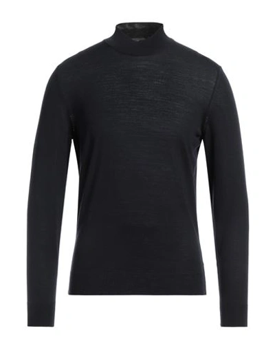 Drumohr Man Turtleneck Midnight Blue Size 46 Super 140s Wool In Blue