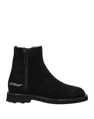 OFF-WHITE OFF-WHITE MAN ANKLE BOOTS BLACK SIZE 9 SOFT LEATHER