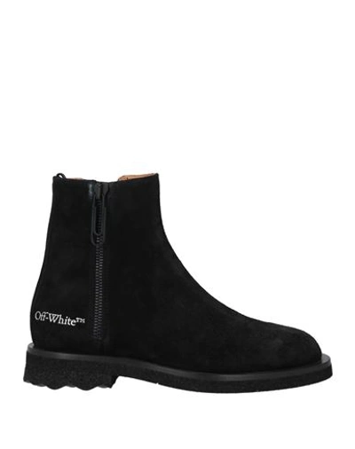 OFF-WHITE OFF-WHITE MAN ANKLE BOOTS BLACK SIZE 8 SOFT LEATHER