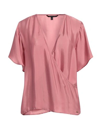 Armani Exchange Woman Blouse Pastel Pink Size L Viscose In Pink
