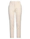 Peserico Woman Pants Ivory Size 6 Cotton In Beige