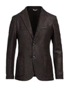 At.p.co At. P.co Man Blazer Dark Brown Size 36 Acrylic, Virgin Wool, Polyester