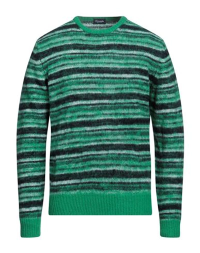 Drumohr Man Sweater Green Size 44 Lambswool