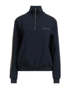 Tory Burch Sweatshirt With Front Zipper In Blue