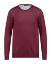 Drumohr Man Sweater Garnet Size 44 Silk In Red