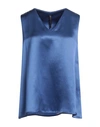 Manila Grace Woman Top Blue Size 8 Silk