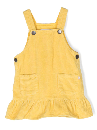 Molo Babies' Celina Velour Flared Dress In Yellow