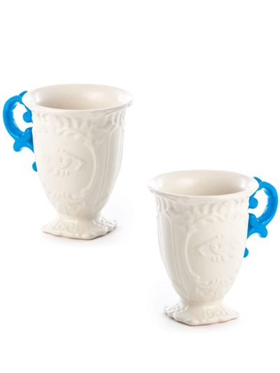 Seletti I-wares Porcelain Mug (set Of Two) In White