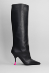 3juin Anita 100mm Leather Knee-boots In Black