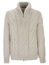 BRUNELLO CUCINELLI CASHMERE KNIT OUTERWEAR WITH DOWN FILLING
