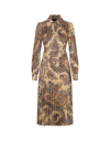 ETRO BEIGE MIDI SHIRT DRESS WITH PAISLEY RAMAGE MOTIFS