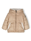 IL GUFO BEIGE DOWN JACKET WITH SHEARLING TRIM