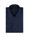 ETRO NAVY BLUE SHIRT WITH EMBROIDERED LOGO AND PRINTED UNDERCOLLAR
