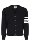 Thom Browne Milano Stitch V Neck Cardigan In Cotton