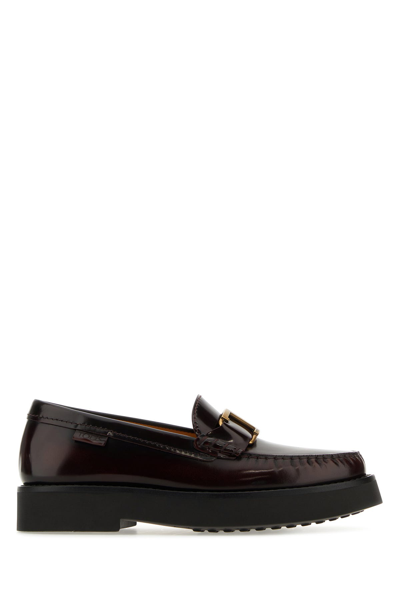Tod's Vamp Detail Chunky Sole Loafers In Black