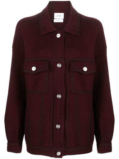 Barrie Cashmere-cotton Cropped Jacket In Red