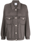 BARRIE COTTON-CASHMERE DENIM-EFFECT JACKET