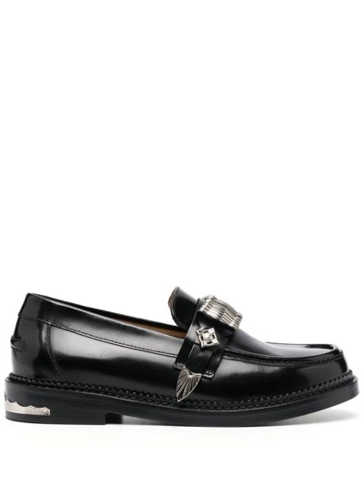 Toga Black Leather Loafers