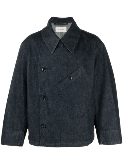 Lemaire Dispatch Double-breasted Denim Jacket In Blue