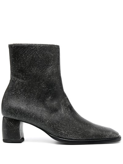 Eckhaus Latta Bowed 50mm Leather Boots In Black