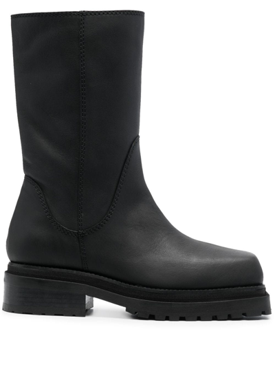 Eckhaus Latta Square-toe 70mm Leather Boots In Black