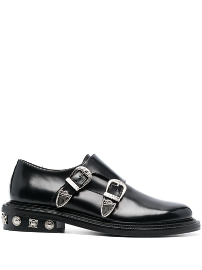 Toga Virilis Polido Monk-strap Leather Shoes In Black