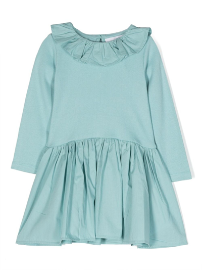 Molo Babies' Cille Ruffled Flared Dress In Blue
