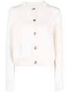 Barrie Button-up Cashmere Cardigan In White