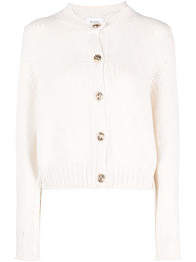 Barrie Button-up Cashmere Cardigan In  Arran White