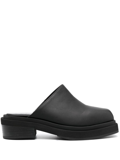 Eckhaus Latta Zoe 55mm Leather Mules In Black