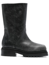 Eckhaus Latta Square-toe 70mm Leather Boots In Black