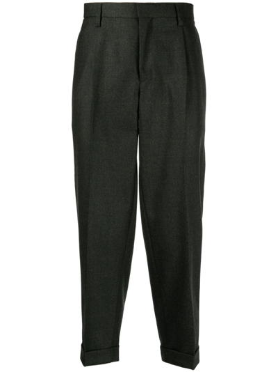 Kolor Tapered Cropped Trousers In Green