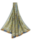 Etro Paisley-print Frayed-trim Scarf In Green