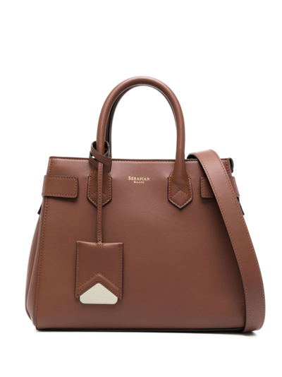 Serapian New Meline Hand Bag In Brown