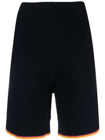 Barrie Elasticated-waist Cashmere Shorts In Blue