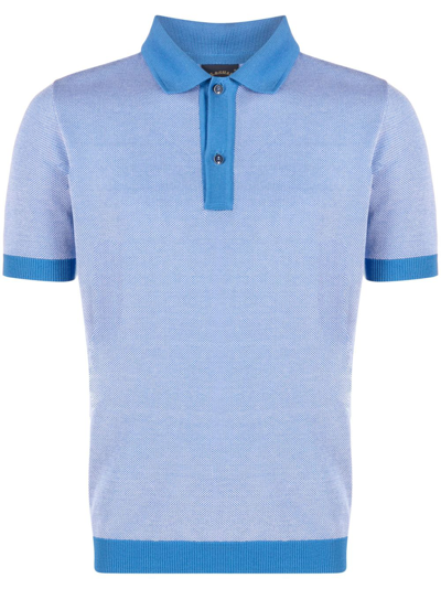 Paul & Shark Logo-patch Knitted Polo Shirt In Blue