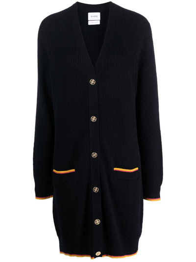 Barrie Button-up Cashmere Cardi-coat In Blue