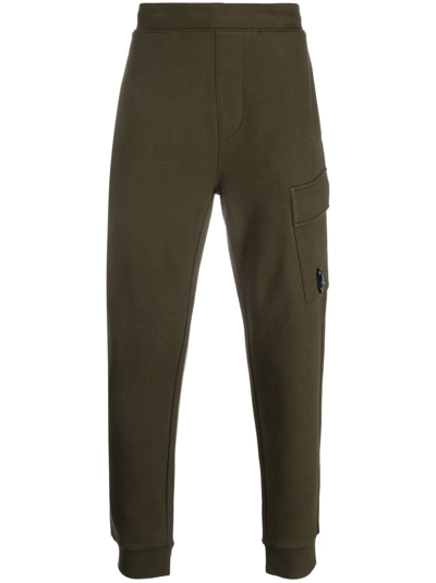 C.p. Company Signature Lens-patch Track Pants In Green