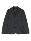 Emporio Armani Logo-plaque Single-breasted Blazer In Blue