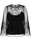 TWINSET LAYERED LACE LONG-SLEEVED BLOUSE