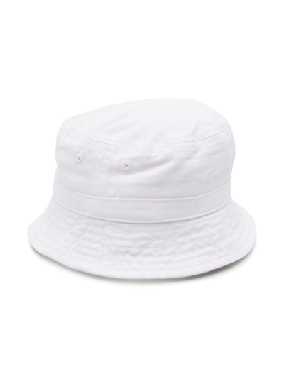 Ralph Lauren Babies' Polo-bear Embroidered Cotton Bucket Hat In White
