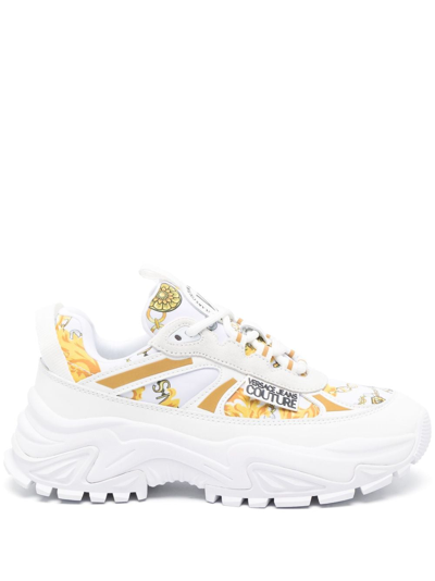 Versace Jeans Couture Baroque-print Low-top Sneakers In White