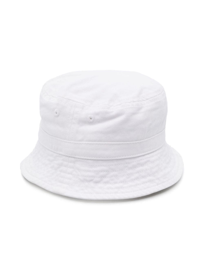 Ralph Lauren Kids' Polo-bear Embroidered Cotton Bucket Hat In White