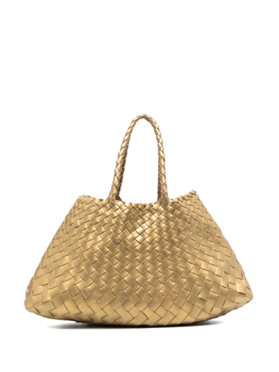 Dragon Diffusion Santa Croce Interwoven Tote Bag In Gold