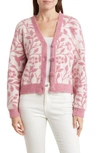 Love By Design Frankie Pattern Cardigan In Berry Flowers