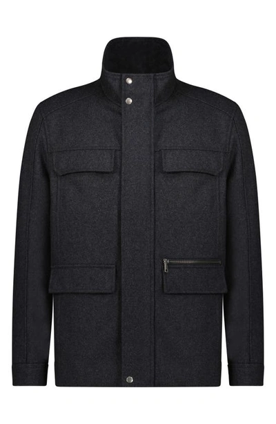COLE HAAN COLE HAAN SIGNATURE MELTON WOOL BLEND FIELD COAT