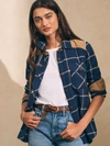 Faherty Daly Shirt In Navy Olivia Plaid