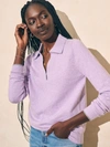 Faherty Jackson Sweater Polo In Lilac Heather