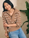 Faherty Mariner Sweater In Camel Stripe