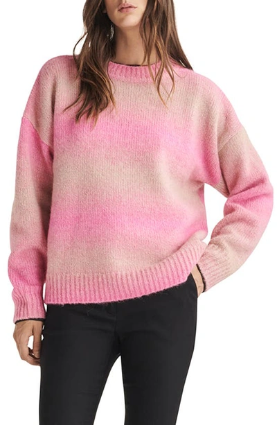 Rag & Bone Holly Ombré Stripe Alpaca Blend Jumper In Pink